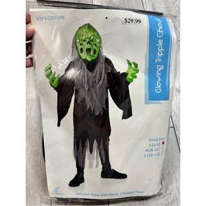 Glowing Triple Ghoul Monster Ghost Boys Halloween Costume Size S 4-6